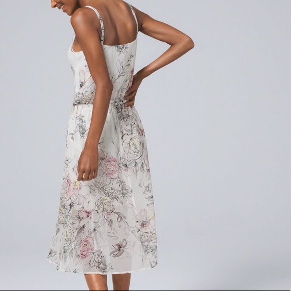 NWT💕WHBM Floral Print Blouson MIDI Dress | Sz S - Picture 6 of 13